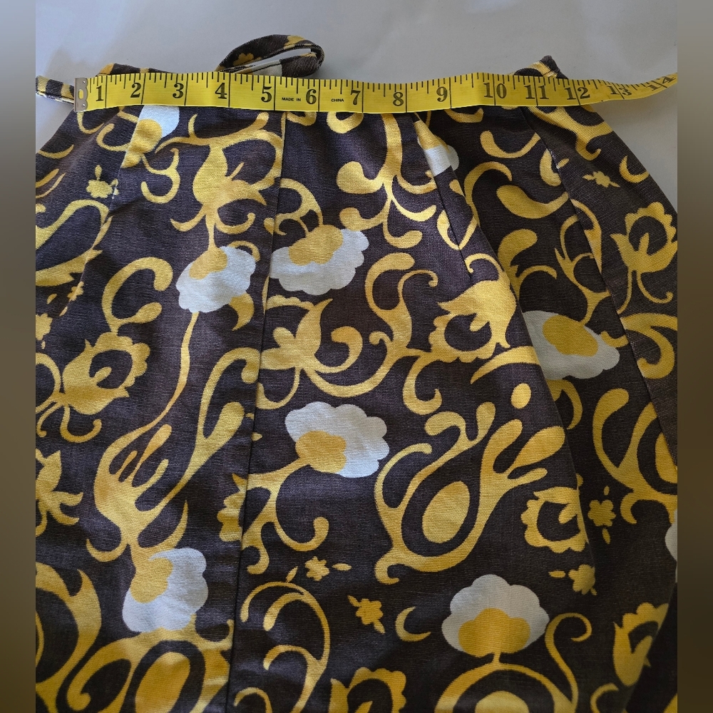 Vintage Lady Wrangler Yellow And Brown Vintage Wrap Skirt Cowgirl Retro Floral - Picture 4 of 7